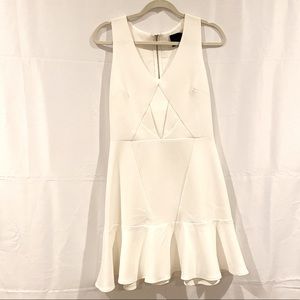 White V neck Anthropologie Aryn K. Skater Dress